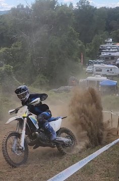  #391 sending it wide open, roosting hard through the rut li...